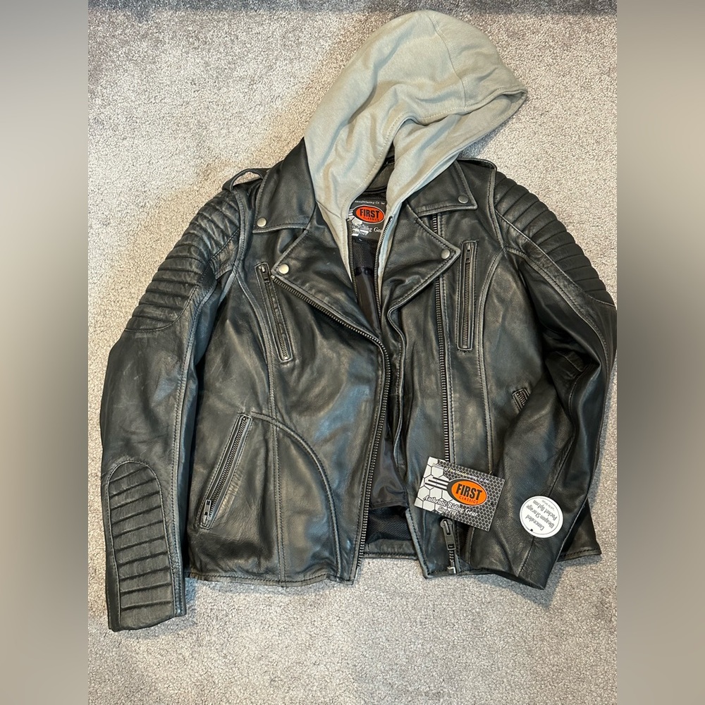 NWT Women’s Performance Rider Quilted Shoulder Leather Moto Jacket by Wilson’s
